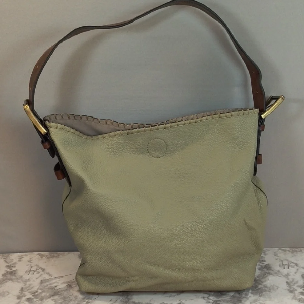 Jen&Co Women's Light Green Alexa Vegan Hobo Bag